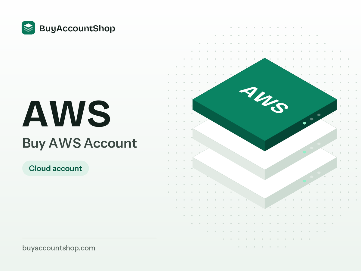 Buy AWS Account product visual with the AWS name and a layered cloud server illustration